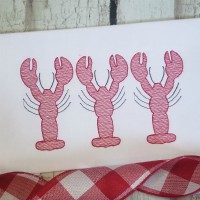 Crawfish Trio Machine Embroidery Design - Sketch Stitch